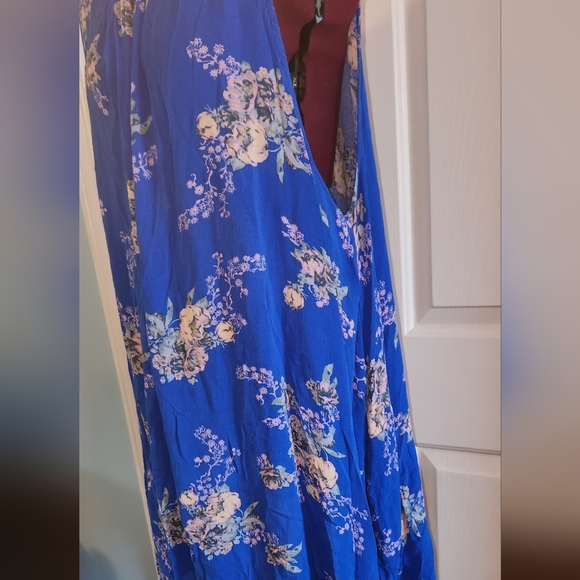 Free People Snap Out of It Blue Floral Medium Boho Tunic Dress - Picture 2 of 12